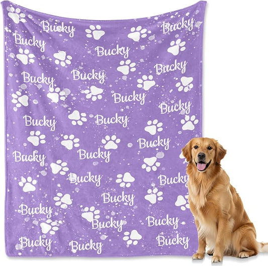 Personalized Dog Blanket, Customized Pet Blankets with Name Picture, Throw Blanket for Small Medium Large Dog Puppy Cat