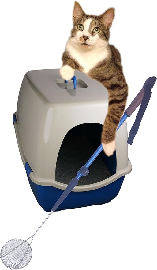 Sand Dipper - Mid Size Adjustable - Extra Long Handle Back Saver Hygienic Cat Litter Scoop