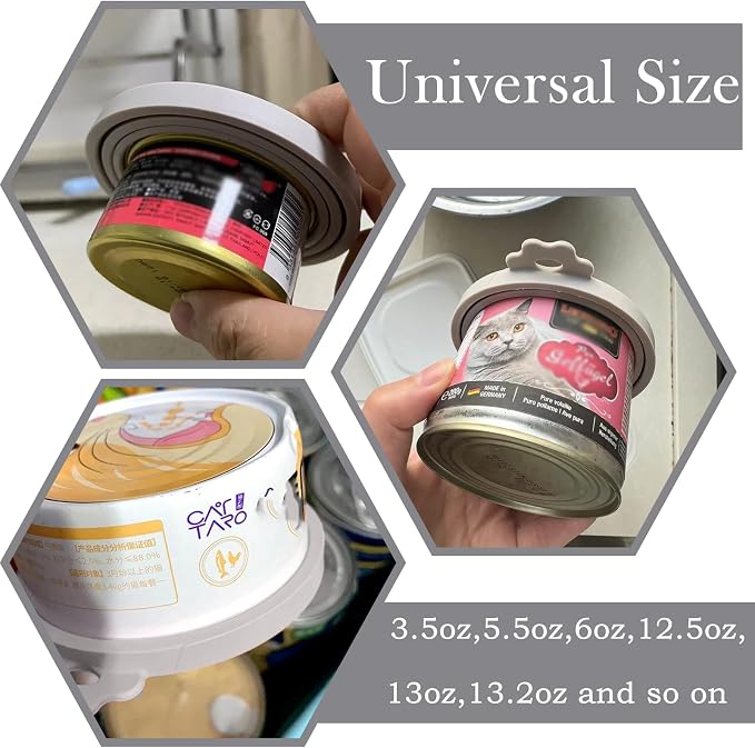 Original Canned Dog Food Storage Container | Silicone Can Cover Pet Food Sealer | BPA Free, Airtight, Dishwasher & Freezer Safe (2 Pcs Grey)