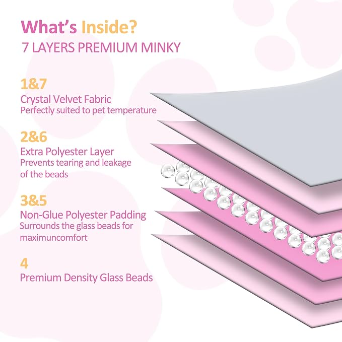 LaSyL Weighted Blanket for Pets | Thunder Blanket for Dogs Anxiety | Premium Soft Minky | Relaxation & Calming & Anti Anxiety | Used in Car, Bed, Couch | Pink, Washable Large (40"x47")