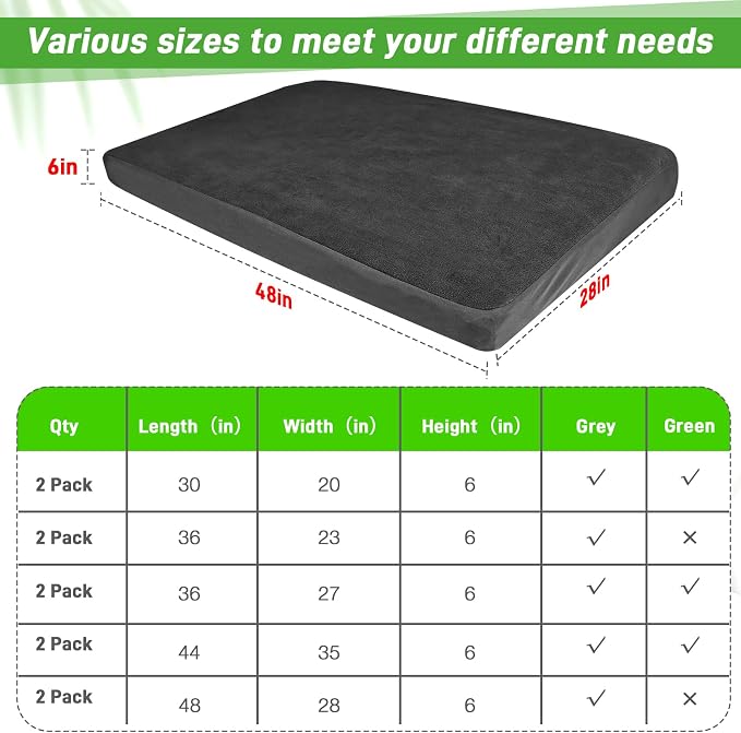 Dog Bed Covers Replacement Washable 100% Waterproof Soft Dog Bed Sheet Black 2 Pack 42" x 28" L