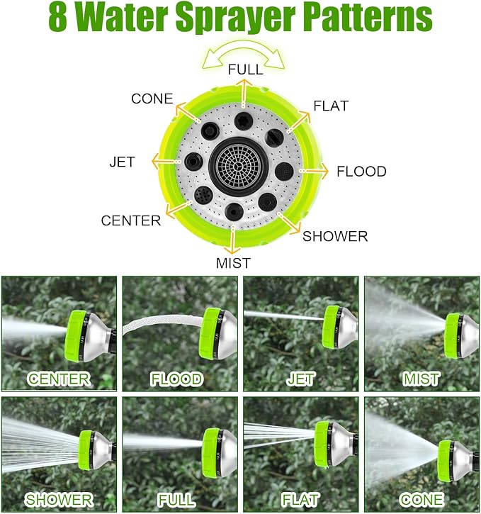 Upgraded Dog Wash Hose Attachment, 8-in-1 Sprayer Mode Garden Hose Nozzle with Pet Grooming Glove and 100cc Soap Dispenser Bottle, Adopted in Watering Flowers, Car Wash, Dog and Horse Showering