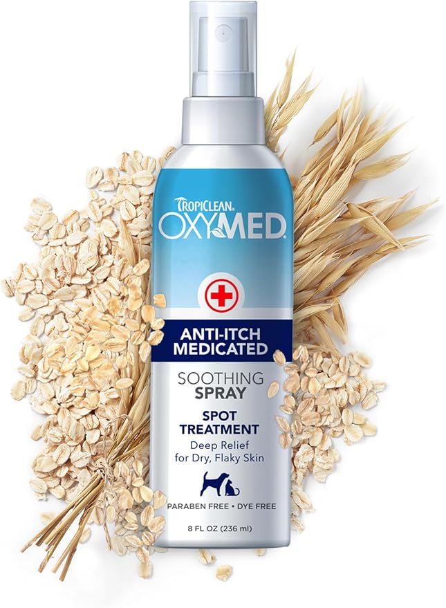 TropiClean OxyMed Hot Spot Treatment Spray for Dogs, Quick Relief, 8oz