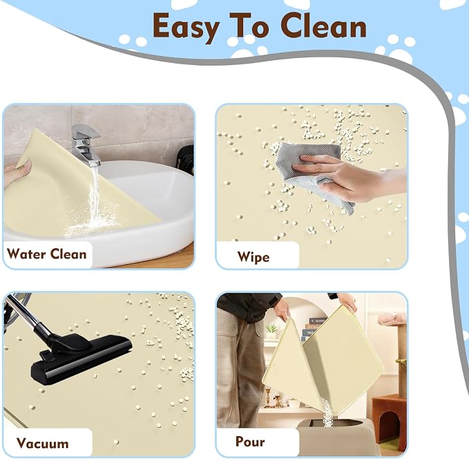 Cat Litter Mat 24" x 16",Soft Silicone Material, Easy Clean Waterproof No Slip Litter Tray Mat, Durable Cat Mat For Indoor,Garden