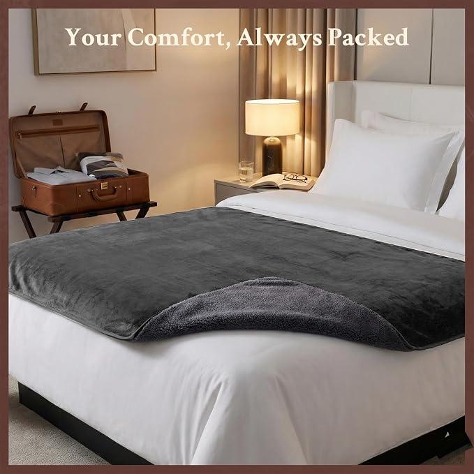 Waterproof Blanket for Couch, Sofa, Pets- Plush Water Proof Throw Blanket to Protect Furniture, Stain Resistant, Leak-Proof, Double-Sided, Reversible Flannel & Sherpa Fleece, Grey, 40"x60"