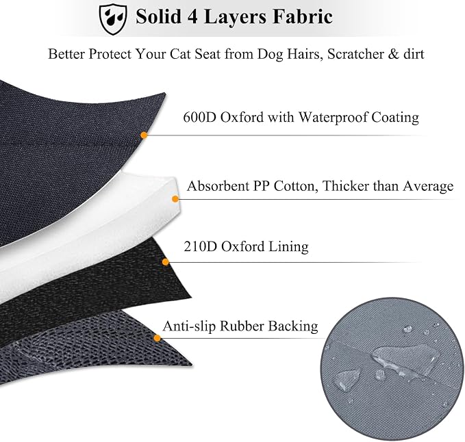 VIVAGLORY Dog Seat Cover Pet Seat Protector, Standard, Grey | Backseat Cover for Car Suv & Truck, Back Rear Backseat Bench Protector