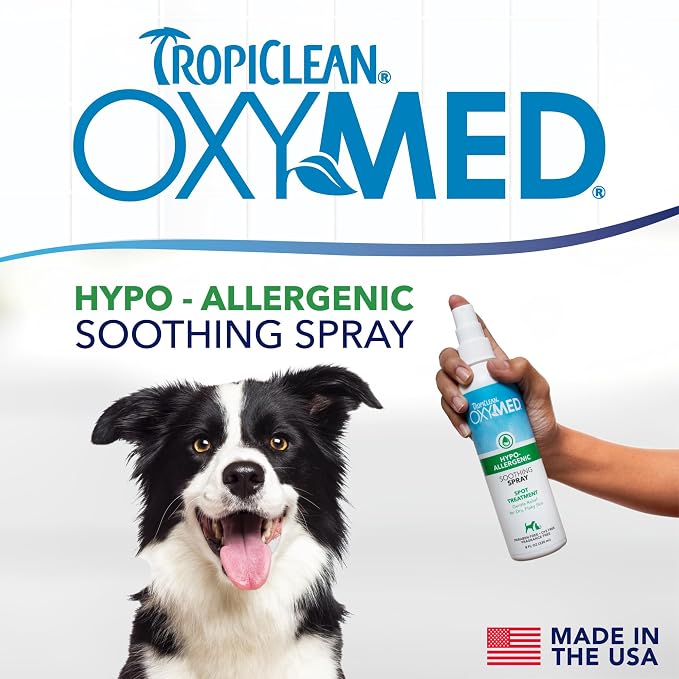 TropiClean Oxymed Hypoallergenic Cat & Dog Itch Relief Spray, 8oz
