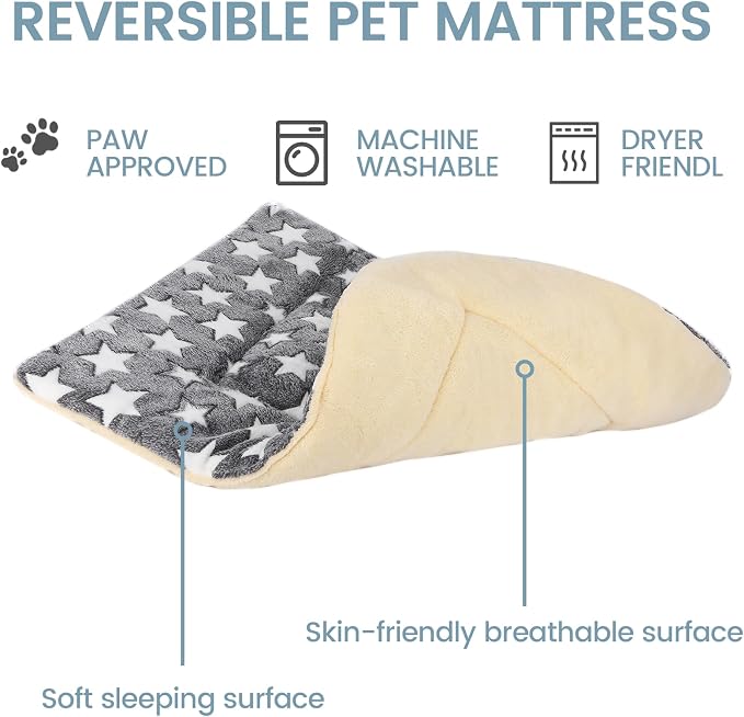 Dog Bed mat Pet mat Dog Box mat Machine Washable Grey (33x23x1.5in)