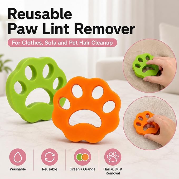 4PCS Pet Grooming Tool Kit with Double-Sided Undercoat Rake for Dogs, Pet Hair Removal Glove for Dog, 2 Reusable Silicone Pet Hair Removers for Laundry, Furniture, Clothes, Couch,Deshed Brush for Cats