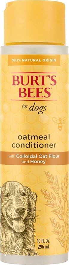 Burts Bees for Pets Oatmeal Dog Conditioner, Fragrance-Free, 10 Fl Oz | Colloidal oat flour and honey moisturize and soften dry coats, pH-balanced, 95% natural origin