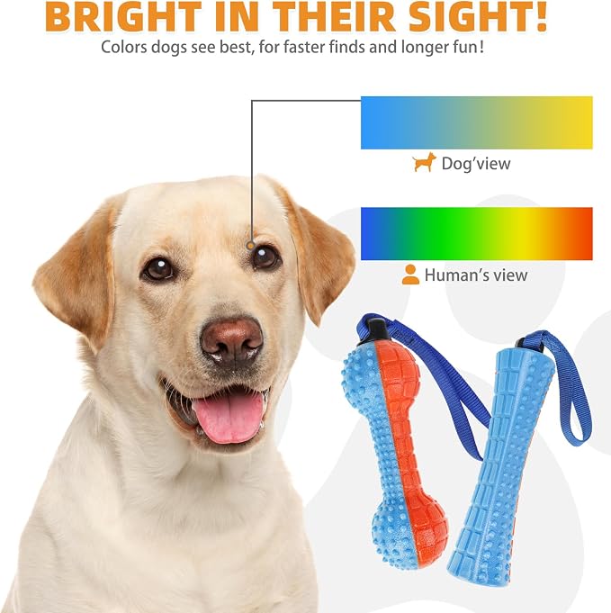KOOLTAIL Floating Dog Toys,2 Pack TPR Water Pool Fetching Toy with Durable Rope for Small Medium Large Dogs,Bright Bumper Interactive Dog Chew Toys for Summer Outdoor Pool,Training&Teething
