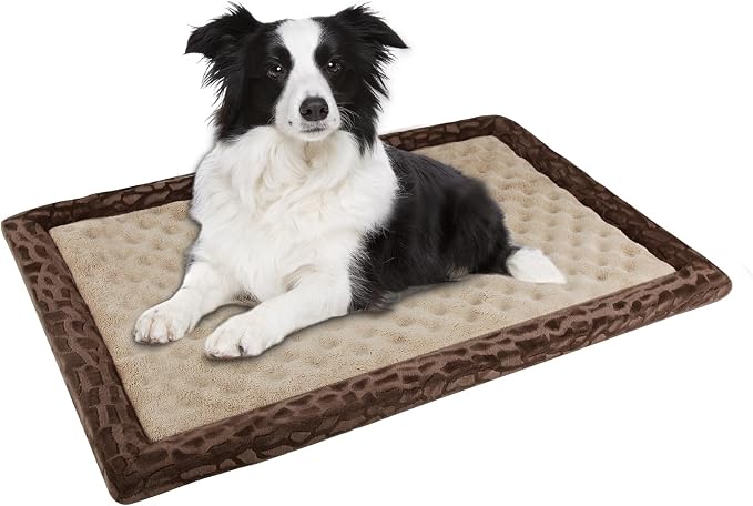 Large Dog Crate Pad 36 inch Memory Foam Dog Kennel Bed Soft Flannel Washable Anti Slip Puppy Sleeping Mat,Brown | Soft Flannel Washable Anti Slip Pet Sleeping Mat Soft Brown
