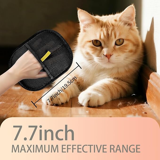 Kivori Pet Grooming Gloves, for Dogs and Cats Hair Removal Reusable Cleaning Brush Electrostatic Fur Mitts for Furniture Bedding Sofa (2PCS)