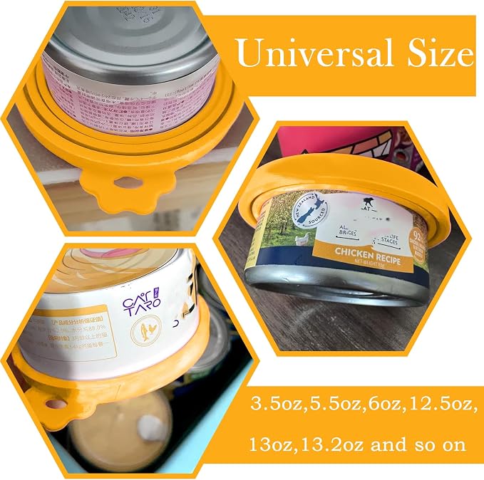 Original Canned Dog Food Storage Container | Silicone Can Cover Pet Food Sealer | BPA Free, Airtight, Dishwasher & Freezer Safe (Orange)