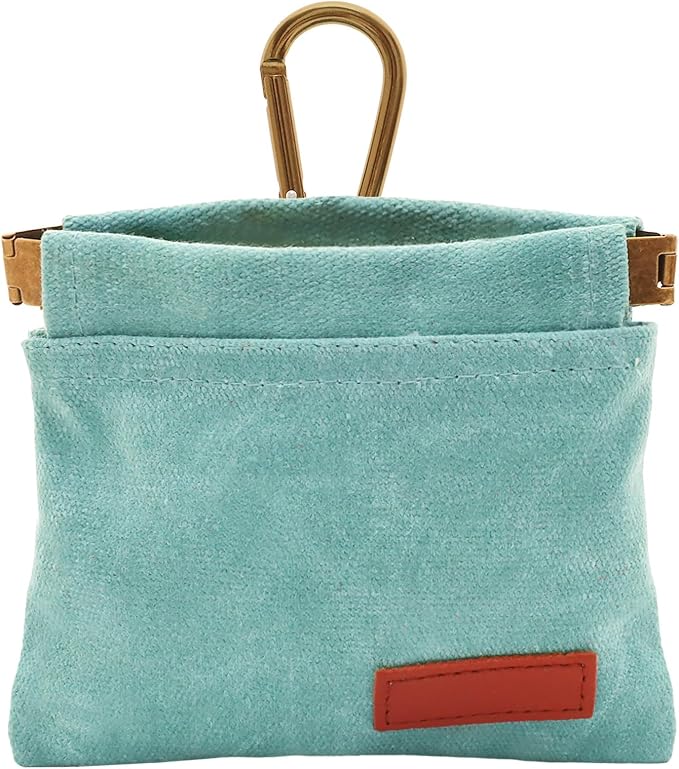 Dog Treat Pouch Blue Green Pocket Sized Pet Training Pouch Training Pouch with Carabiner Buckle Auto Closing Dog Walking Bag Pet Feed Snack Reward for Pet Puppy Travel Outdoor Use