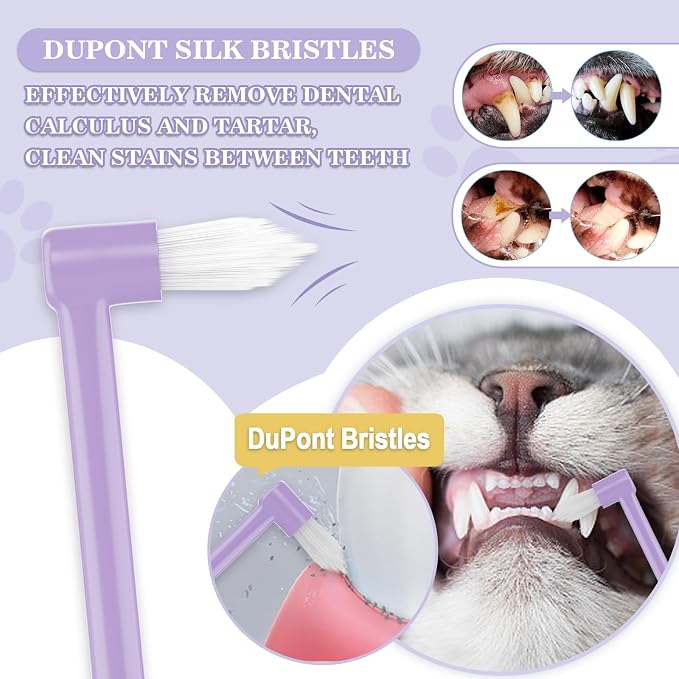 Cat Toothbrush Kit, Soft Brushes & Dental Care Tracker | Gentle Cat Care. Beginner-Friendly Brushing. Small Teeth & Gum Comfort. Daily Routine Support.