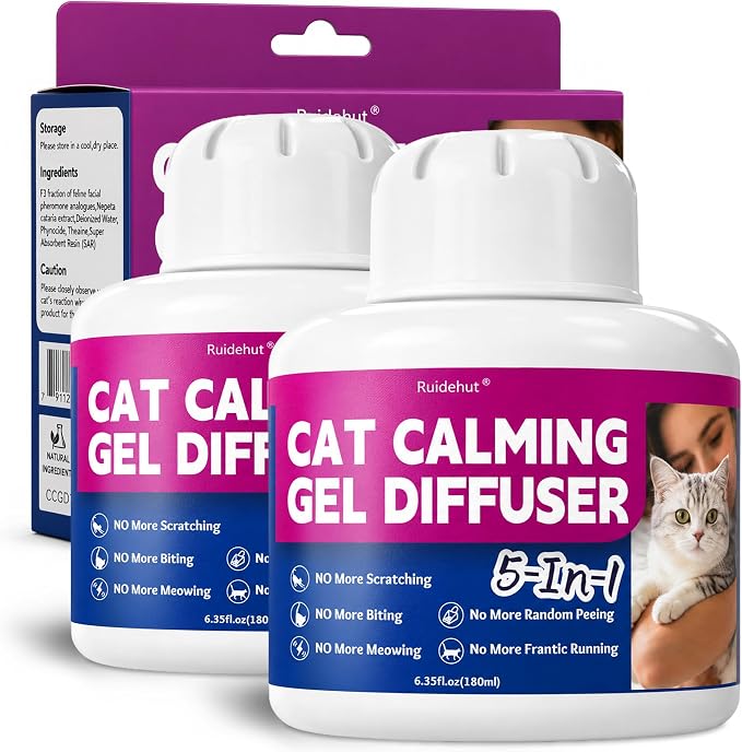 Cat Pheromones Calming Diffuser 2 Box, No Plug Required, Composure for cats | Helps Reduce Spraying, Scratching, Meowing & Aggression, Up to 60 Days, 660 sq ft Coverage, for Home & Travel
