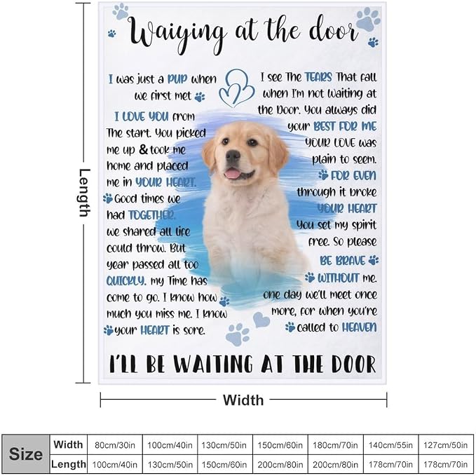 Artsadd Personalized Memorial Blanket with Pictures Pet Loss Sympathy Gift in Memory of Dog Cat Custom Photo Blanket