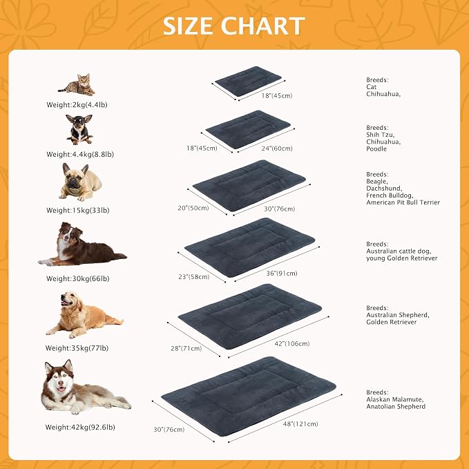 Reversible Dog Bed Mat with Plush and Corn Velvet,Soft Warm Pet Cushion, Dual Purpose Washable Sleeping Mattress Bed for Small Medium Large Dog and Cat XB004 (42"x28", Dark Grey)