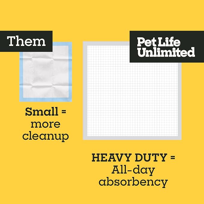 Pet Life Unlimited Heavy Duty 3XL Puppy Pads for Dogs, Potty Training Pee Pads, 52 Count, 36" x 36", Leak-Proof, Super Absorbent, Quick-Dry, Odor Control Clover Leaf Scent, Made in USA