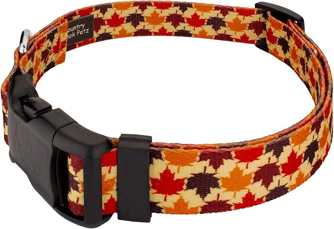 Country Brook Petz - Nature Walk Everyday Dog Collar Limited Edition - Made in The U.S.A. - Awesome Autumn Collection Featuring Design You Will Fall for (5/8 Inch, Small)