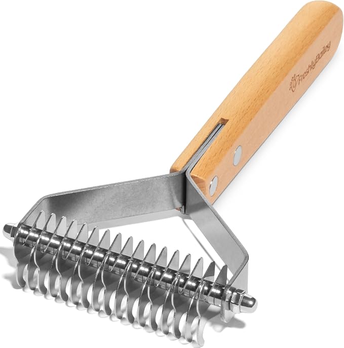Dematting Comb for Cats and Dogs, Deshedding Tool and Undercoat Rake | Double-Sided Deshedding Tool Gently Detangles Matted Fur and Removes Loose Undercoat for Easier Grooming