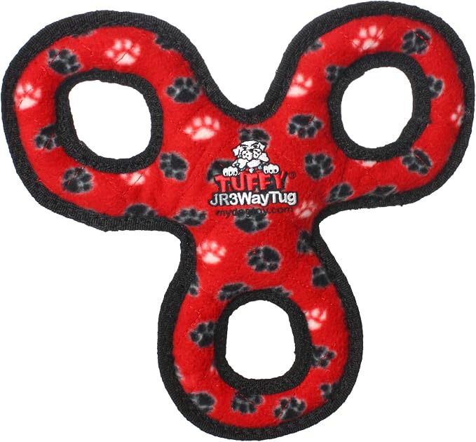 TUFFY® : 2 Pack 3Way Tug Dog Toy: Ultra Durable Plush Toy with Multiple Layers & Reinforced Seams, Washable and Floats, Original Construction