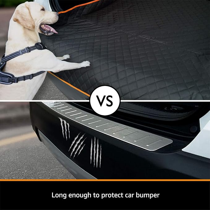 Cargo Liner for Dogs Waterproof Pet Cargo Covers for SUV with Bumper Flap Protection Heavy Duty Nonslip Dog Trunk Cargo Protector Washable Dog Seat Cover for Universal and Large Size SUVs