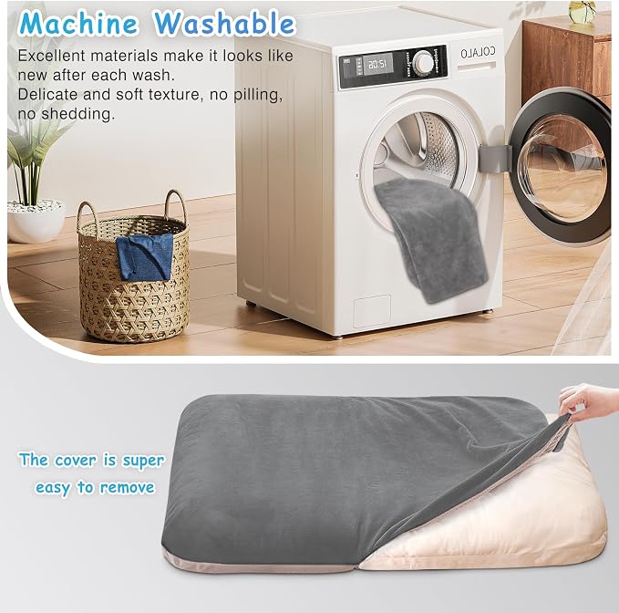 Magic Dog Super Comfy Dog Bed for Large Dogs, 47" Extra Large Washable Dog Bed with Removable Cover, Anti-Slip Bottom & High-Density Foam, Jumbo Size XL Dog Mattress