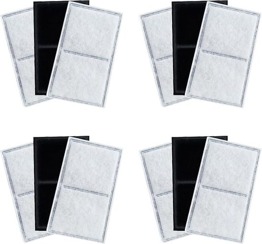 12 Pack Pet Fountain Premium Carbon Replacement Filters Compatible with PetSafe Drinkwell Platinum, Multi-Tier, Everflow, Outdoor Dog Water Dispenser, Dog Cat Water Fountain Charcoal Filters