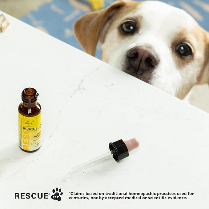 Rescue Remedy Pet Dropper - 10mL - Stress & Tension Support for Dogs & Cats with Bach Natural Flower Essences - Sedative-Free, Homeopathic Liquid Formula - For All Breeds, Ages & Weights