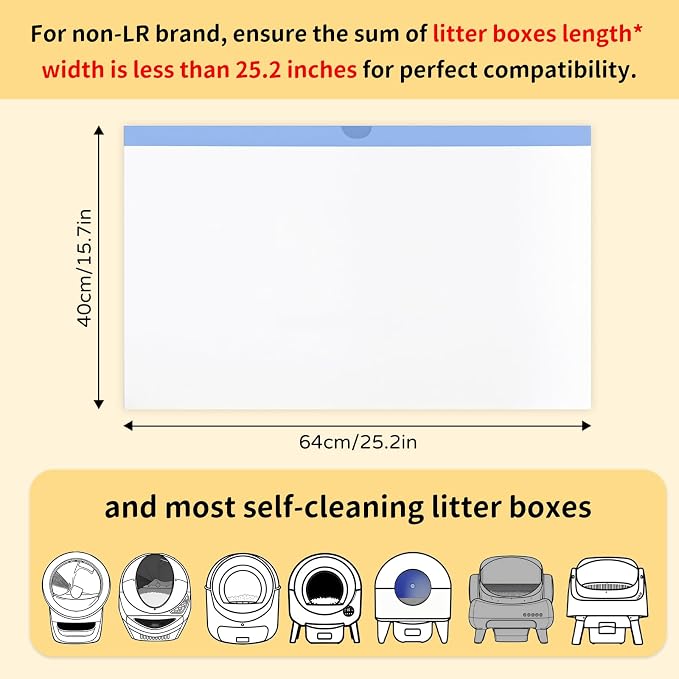 45 Count Tear-Free Waste Drawer Liners Bags Compatible with Litter Box Robot 4/5/3, Thick Self-cleaning Cat Litter Box Liners Refill with Drawstring, Heavy Duty