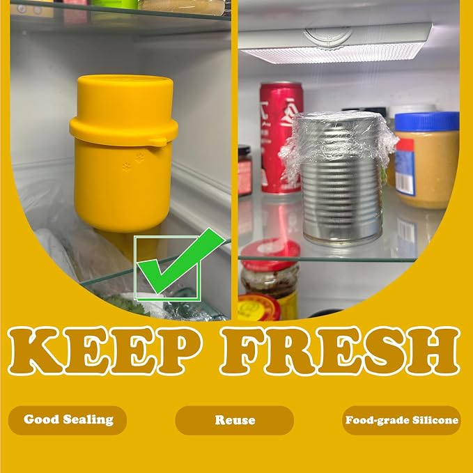 Original Canned Dog Food Storage Container | Silicone Can Cover Pet Food Sealer | BPA Free, Airtight, Dishwasher & Freezer Safe (2 Pcs Orange)
