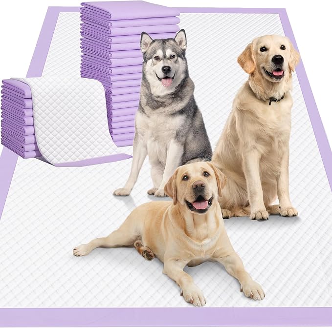 Gimars 36x36 XXXL Lavender Scented Ultra Absorbent 6-Layer Dog Pee Pads Extra Large, Leakproof Puppy Training Pads Quick-Dry Wee Wee Pee Pads for Dogs, Perfect for Puppies, Adult Senior Dogs