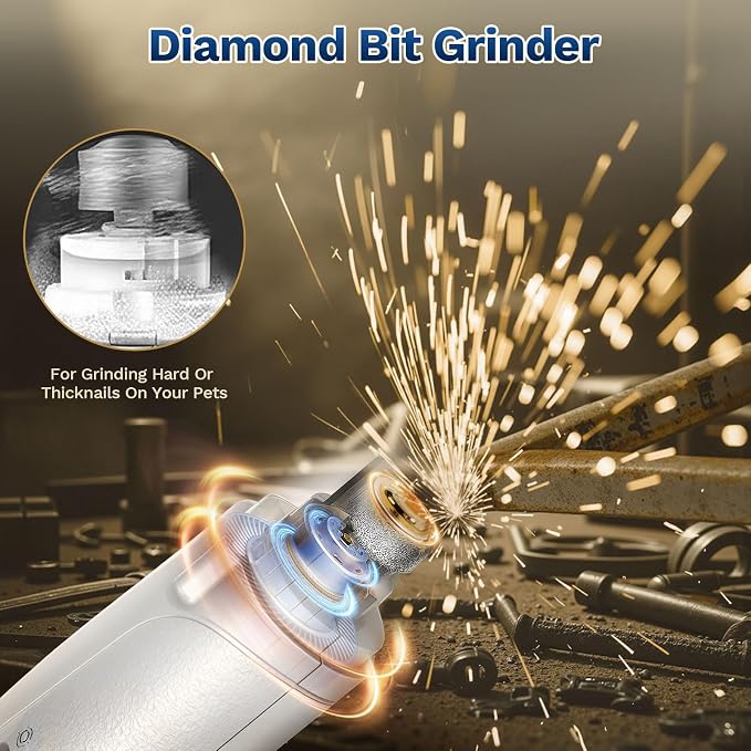 2-in-1 Dog & Cat Nail Clippers and Grinder with Catcher & 2 LED Lights | Stainless Steel Blade, Safety Guard, Type-C Rechargeable Low-Noise Grinder for Small, Medium & Large Pets