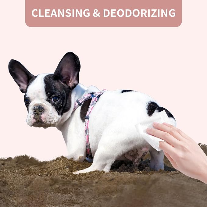 IMMHABI 400 Count Lick-Safe Dog Wipes, Coconut Plant-Based Hypoallergenic Dog Wipes for Paws, Butt, and Anal Gland Care, Cleansing & Deodorizing for Puppies
