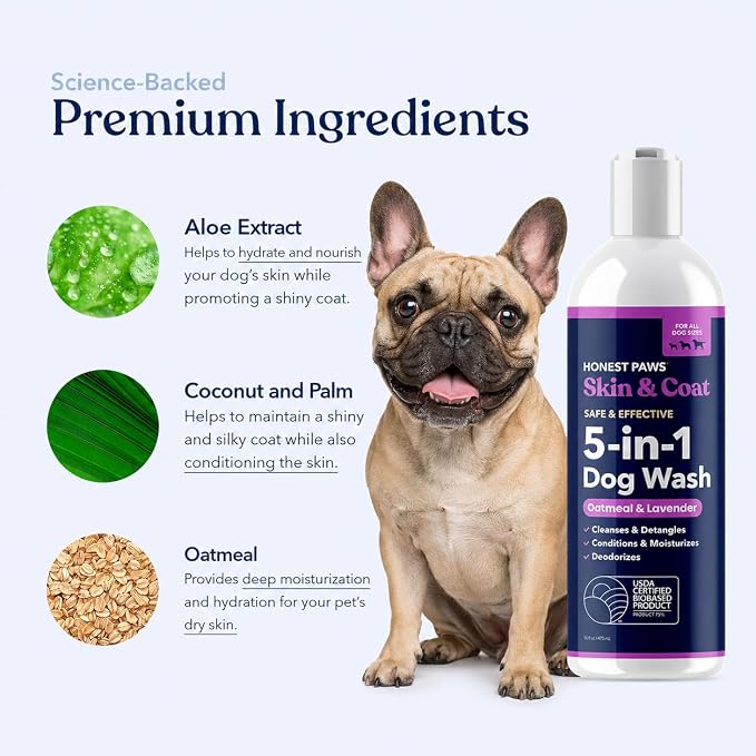Oatmeal Lavender Dog Shampoo and Conditioner, Itchy Skin Relief, Allergies | Oatmeal Shampoo for Dogs, Anti-Itch Pet Shampoo for Dogs, for Allergies and Itching, Sensitive Skin, Smelly Dogs