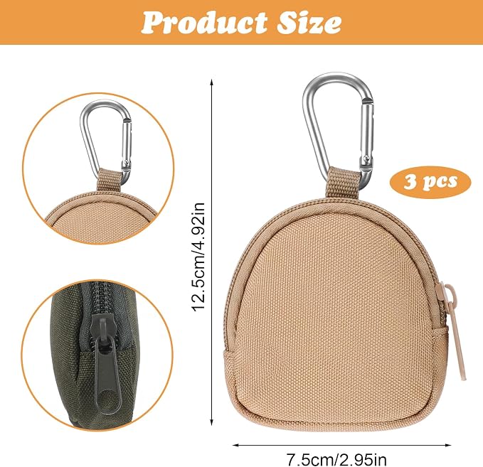 3Pcs Portable Dog Treat Pouches, Dog Training Reward Pouch | Reusable Dogs Treats Container with Zipper Closure for Pet Dogs Travel or Outdoor Use