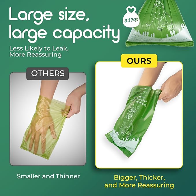 ATIFBOP Biodegradable Dog Poop Bags 150 Counts with Dispenser, Leak Proof and Extra Thick Doggy Poop Bags (Unscented)