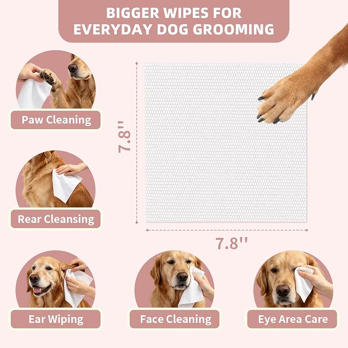 IMMHABI 400 Count Lick-Safe Dog Wipes, Coconut Plant-Based Hypoallergenic Dog Wipes for Paws, Butt, and Anal Gland Care, Cleansing & Deodorizing for Puppies