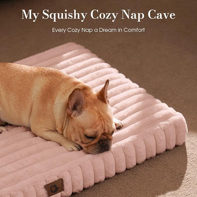 Dog Beds for Large Sized Dog, Orthopedic Pet Bed with Waterproof Lining, Soft Short Plush Surface & Egg Crate Foam, Machine Washable Pet Bed with Removable Cover & Anti Slip Bottom