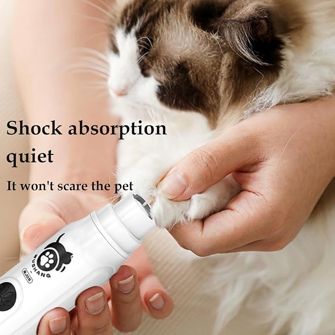 Dog Nail Trimmer, Cat Nail Clippers, Nail File, Fast, Silent, No Fright, Electric Nail Grinder (Black)