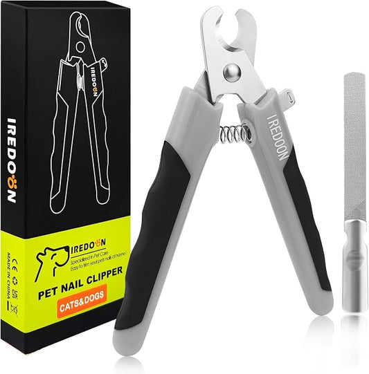 IREDOON Dog Nail Clippers and Trimmer, Ultra-Sharp Pet Nail Clippers with Nail File for Grooming - Dog Claw Care for Small & Large Dog