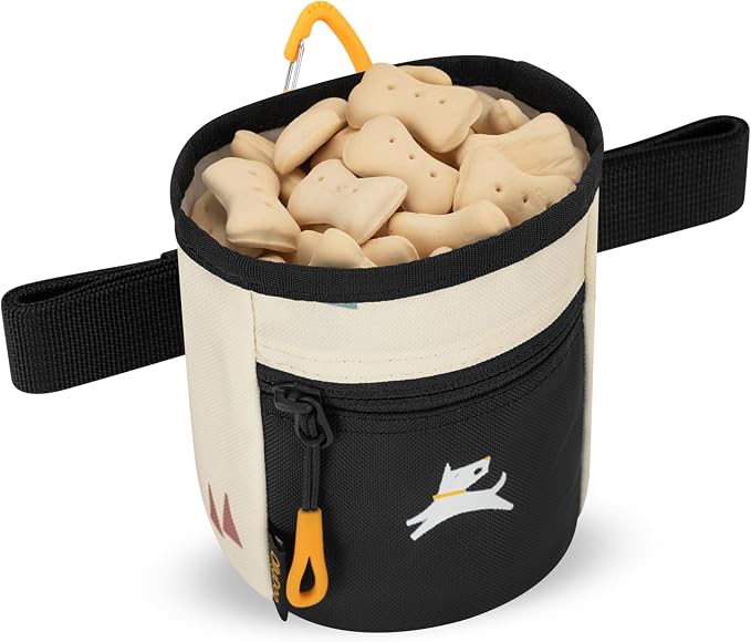 Goodie Treat Bag, Dog Treat Training Pouch | Magnetic Closure | 3 Ways to Wear | Hands-Free Waist Belt | Water-Resistant Recycled Vegan Fabric (Terrazzo)