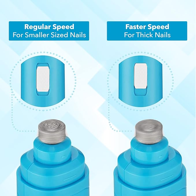 Dog Nail Grinder with 2-Speed Motor, Low Quiet Noise Electric Pet Trimmer for Safe Paw Grooming, Rechargeable and Portable Nail File for Large Dogs, Small Puppies and Cats