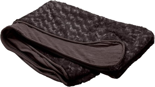 Furhaven Replacement Dog Bed Cover Ultra Plush Faux Fur & Suede Contour Luxe Lounger, Machine Washable - Chocolate, Medium