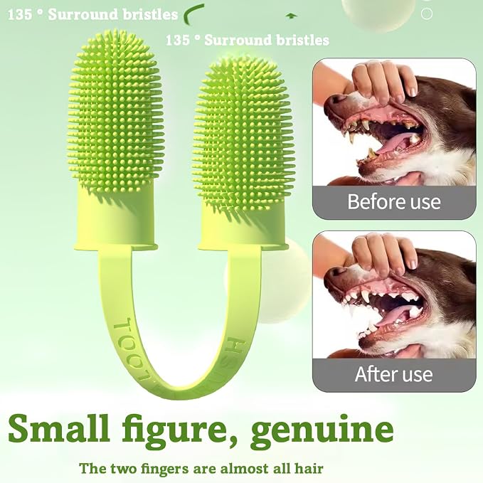 6Pcs Dog Bath Brush Set with Soap Dispenser - Cat Brush & Dog Toothbrush Kit | Silicone Pet Bathing Supplies for Washing, Shower & Shedding | Includes Finger Toothbrush, Scrubber for Small Breed