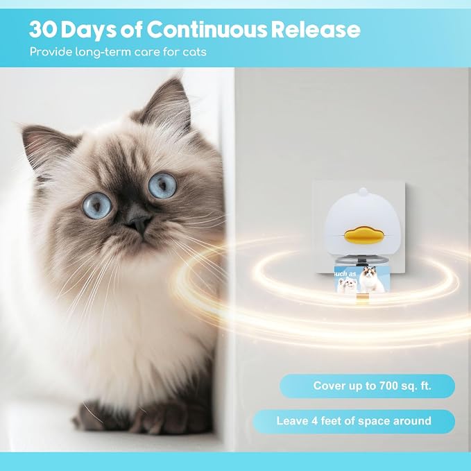 Cat Calming Diffuser 2 Pack Multi Cat Pheromones Diffuser Helps Calm Cats for 30 Days Effectively Relieve Anxiety Stress