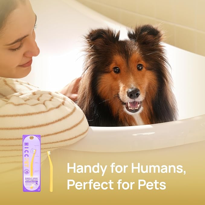 HICC PET Toothbrush for Cats & Small Dogs,Ergonomic Pet Toothbrush for Easy Teeth Cleaning,Gentle on Gums, Cat & Dog Oral Care – Toothpaste Not Included