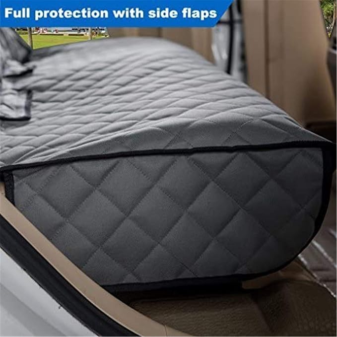 VIEWPETS Bench Car Seat Cover Protector - Waterproof, Heavy-Duty and Nonslip Pet Car Seat Cover for Dogs with Universal Size Fits for Vehicles, Trucks & SUVs(Grey)